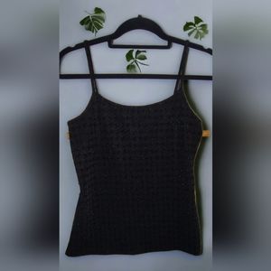 Ann Taylor Factory Sequin/Sparkle Tank Black Sz M